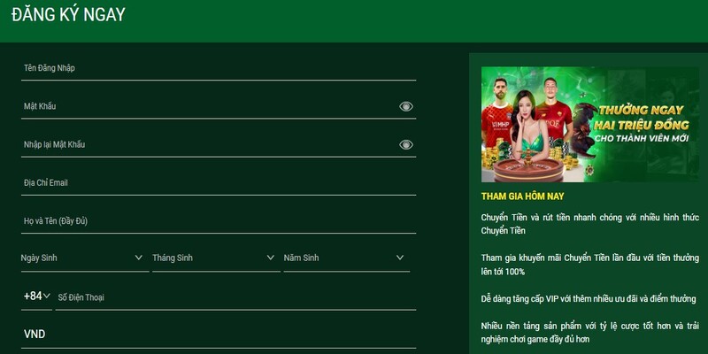 Đăng ký tài khoản trên Casino FB88